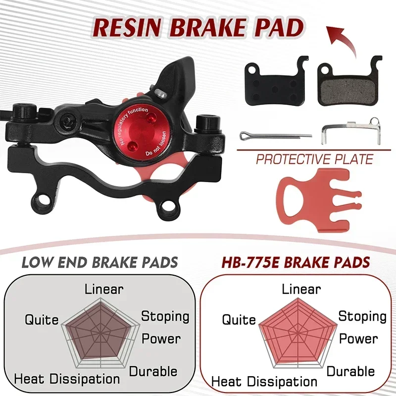 ZOOM E-BIKE Hydraulic Disc Brake Set 2 Pistons Electric Bike Scooter Power Control Shifter Cut Power Off Bicycle Brakes