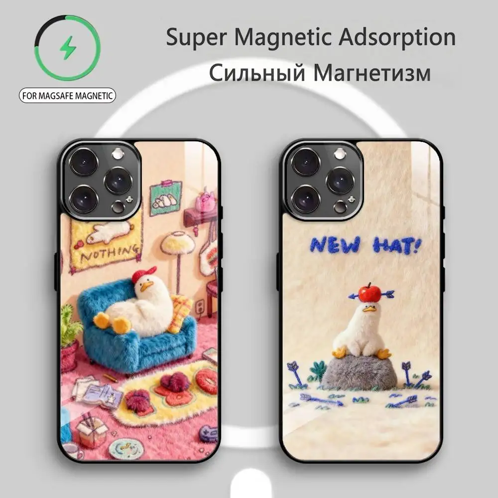 

Cute F-Felt N-Needlework Phone Case For iPhone17,16,15,14,13,12,11 Plus,Pro Max Magnetic For Magsafe Wireless Charging