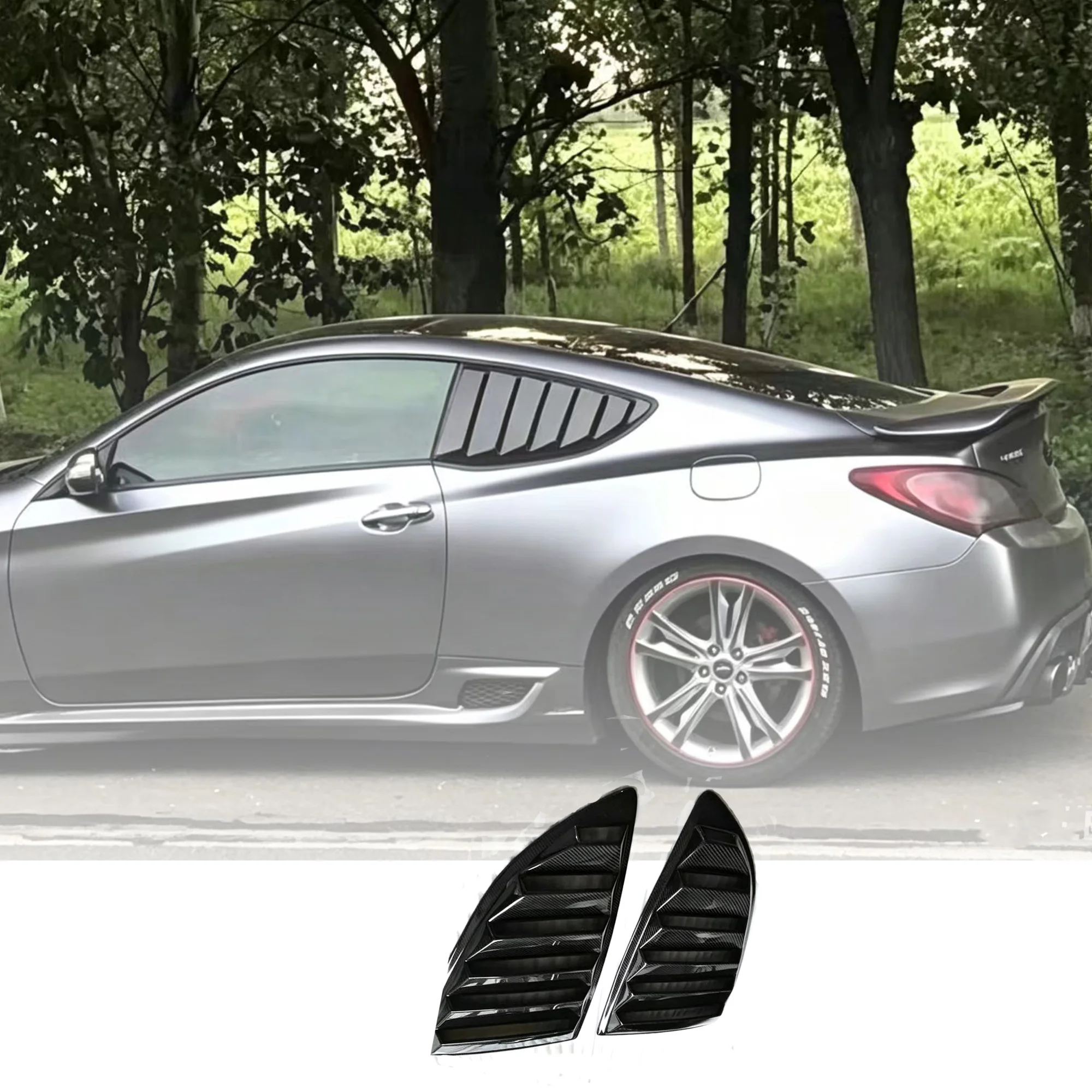 Rear Side Window Louver ABS Window Shutter Exterior Decor Trim Fit For Hyundai Genesis Coupe 2009 2010 2011 2012