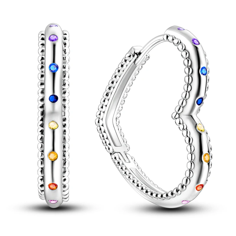 925 Sterling Silver Floral Plant Colourful Series Jewelry Fashion Zircon Circle Hoop Earrings For Women Jewelry S925 Gifts