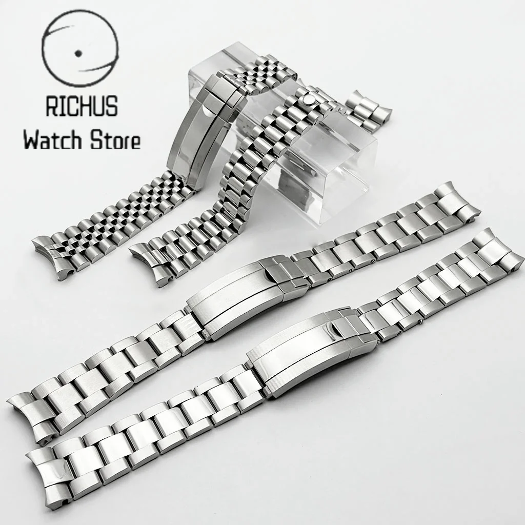 新しいオリジナル-20-ミリメートル時計ストラップシルバースライディングロック-904l-ステンレス鋼ストラップ時計組立部品