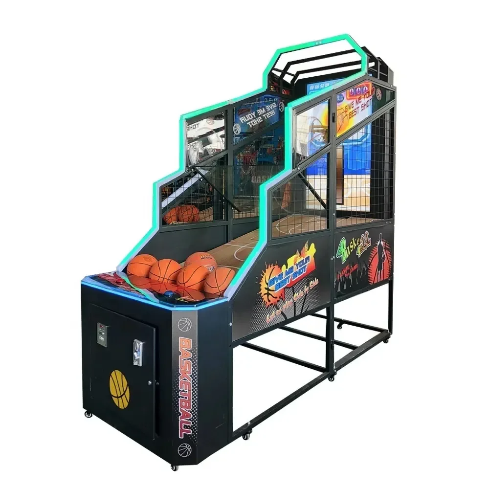 Luxury Foldable Arcade Basketball Game Machine with 55 Inch Electronic Monitor Coin&Bill Operated Game Machine for Shipping Mall