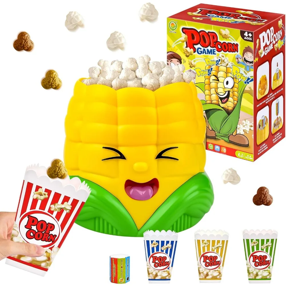 Pop Up Popcorn Board Games, Toys for 3-8 Year Old Boy Girls Gifts, Christmas Night Family Party Popcorn Board  for Kids