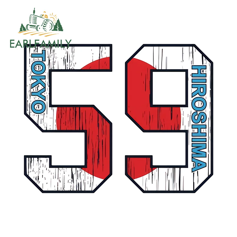 

EARLFAMILY 59 Retro Number Tokyo Car Stickers Anime Windows Motorcycle Caravan Accessories Racing Decals Fashion Vinyl JDM Decor