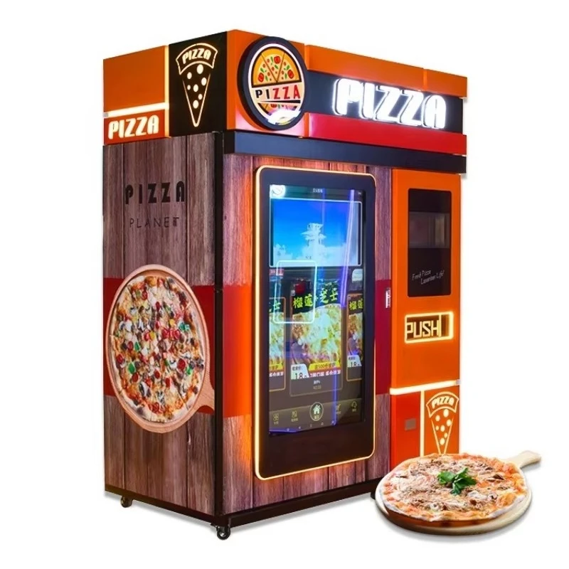 Pizza Vending Machine Customized Commercial Touch Screen Multiple Payment Systems Shopping Malls Smart Payment Self Service Use