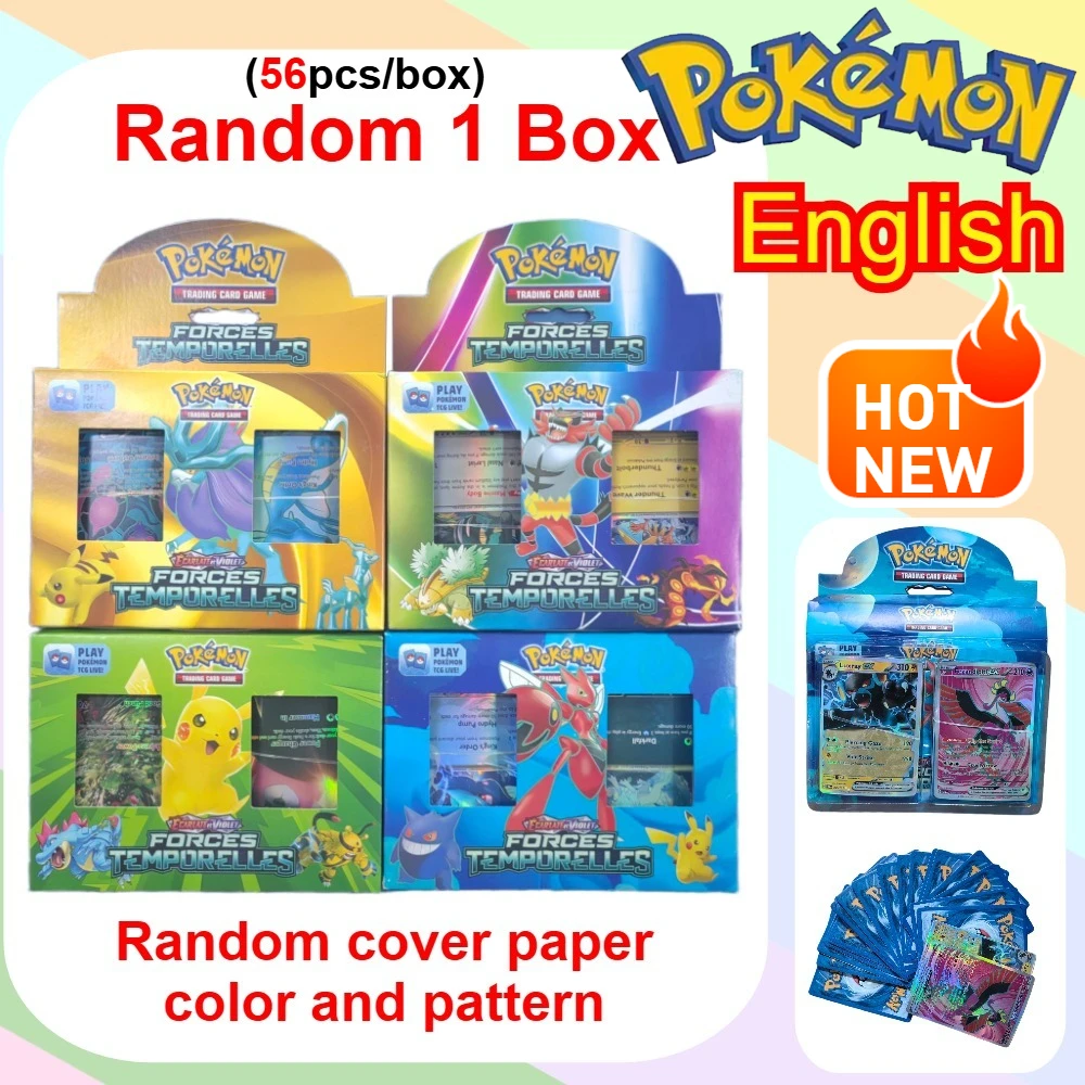 

Новая бумажная коробка, боевая игра Pokemon, карточная игрушка, 56 шт./кор., игра Pokemon Battle Carte, коллекционные коллекционные карты, подарки для детей
