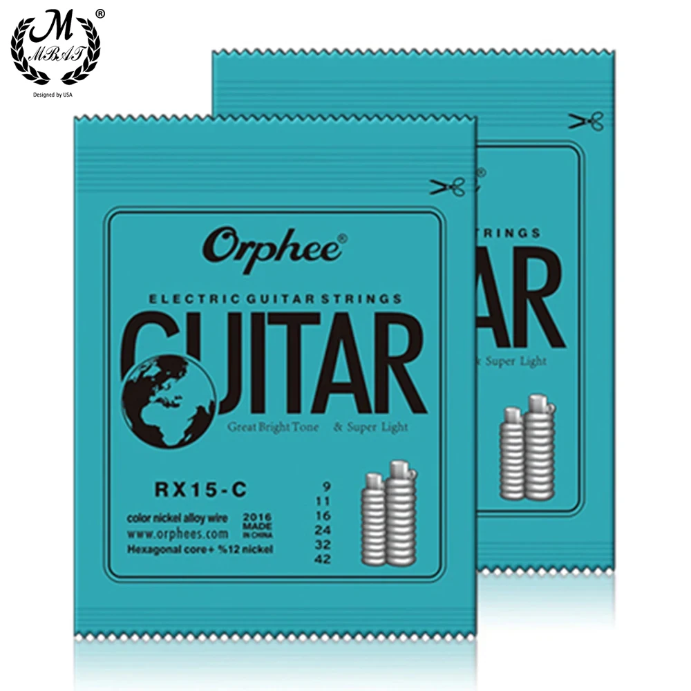 Orphee الملونة سلاسل الغيتار الشعبي RX15C سبائك الأوستنيت لف سلاسل الغيتار ممارسة سداسية الكربون الصلب 6 سلسلة