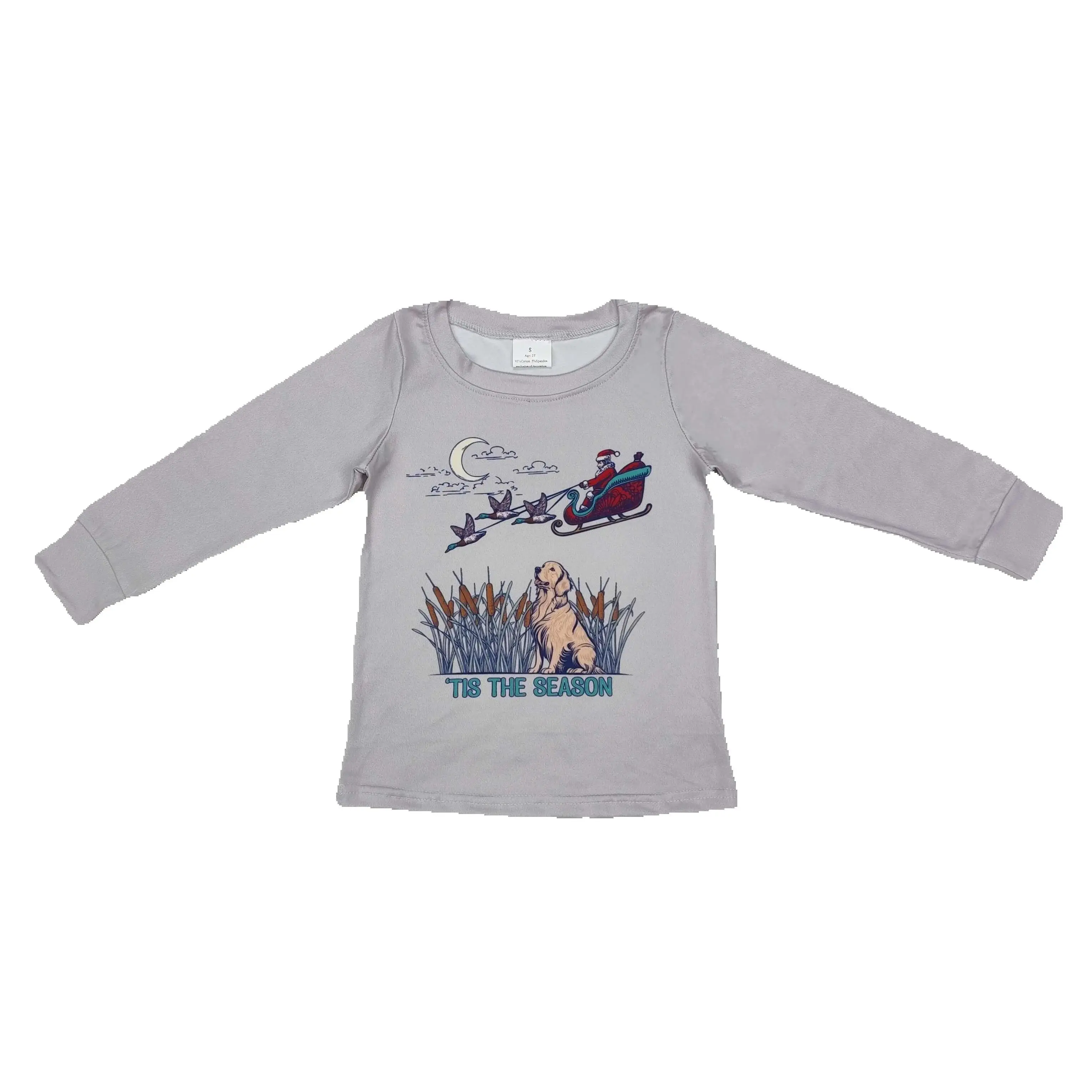 

Wholesale Baby Boy Tee Embroidery Long Sleeves Tops Children Dog Santa Sweatshirt Toddler Dinosaur Pullover Christmas Kids Shirt