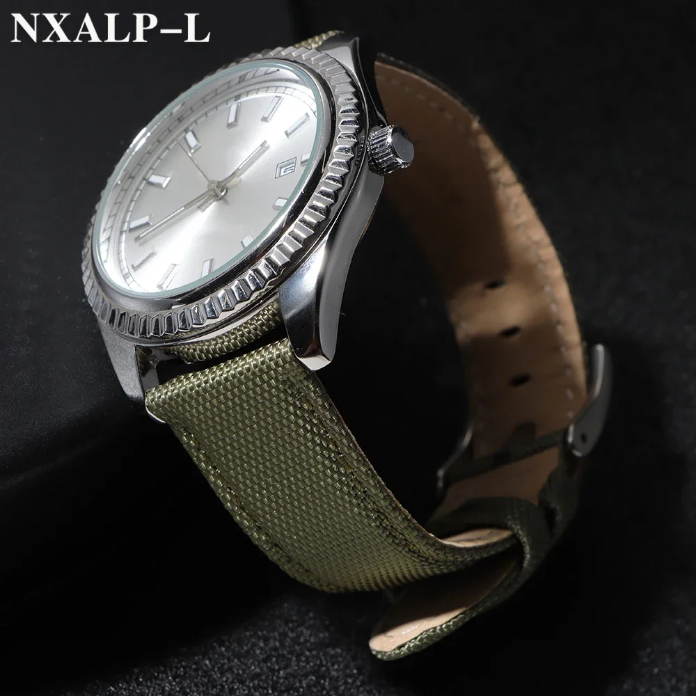 جودة Sailcloth الجلود حزام ساعة اليد 20 مللي متر 22 مللي متر ل Seiko ل أوميغا النسيج النايلون حزام الساعات سريعة الإصدار معصمه اكسسوارات