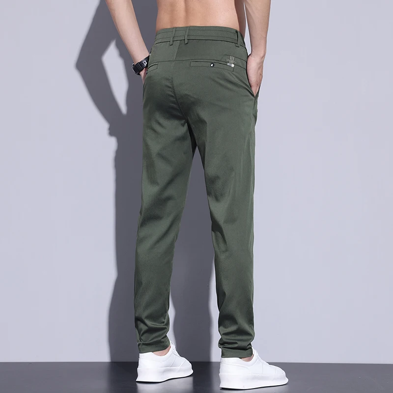 

2026 Summer Men's Casual Stretch Pants Slim-fit Straight-leg Trousers Breathable Outdoor Hiking Long Pants Comfortable Daily