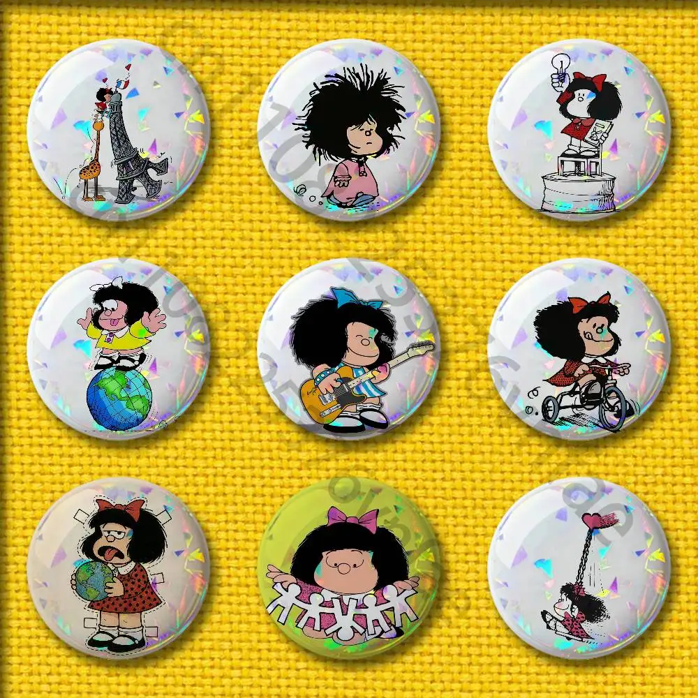 

Cute M-Mafalda Girl Comic Badges Badge 75mm 25mm 44mm 32mm 58mm Round Pin Brooch Souvenir Cosplay Gift Adornment