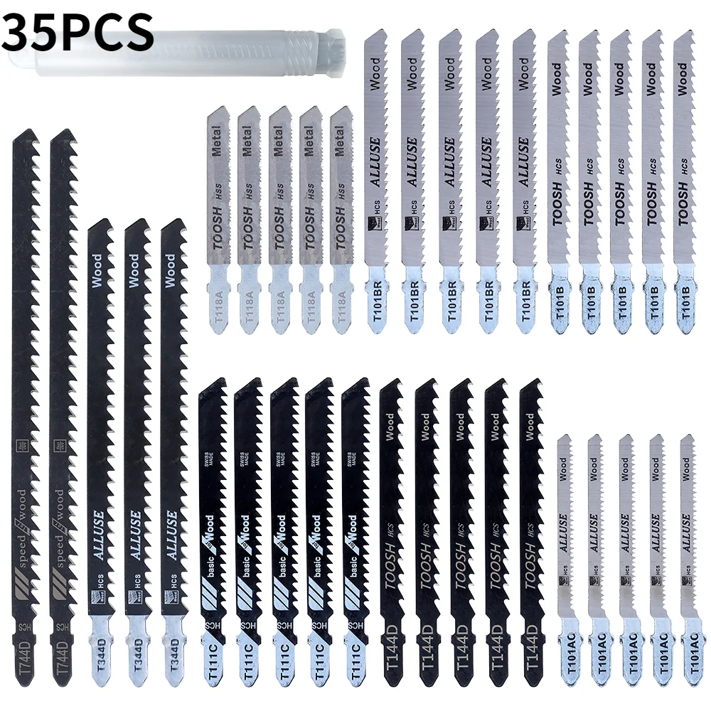 35/40 Buah Jig Saw Blade Jigsaw Blades Set Logam Kayu Aneka Macam Pisau Alat Listrik Woodworking Saw Blade untuk Bosch Dewalt Hitachi