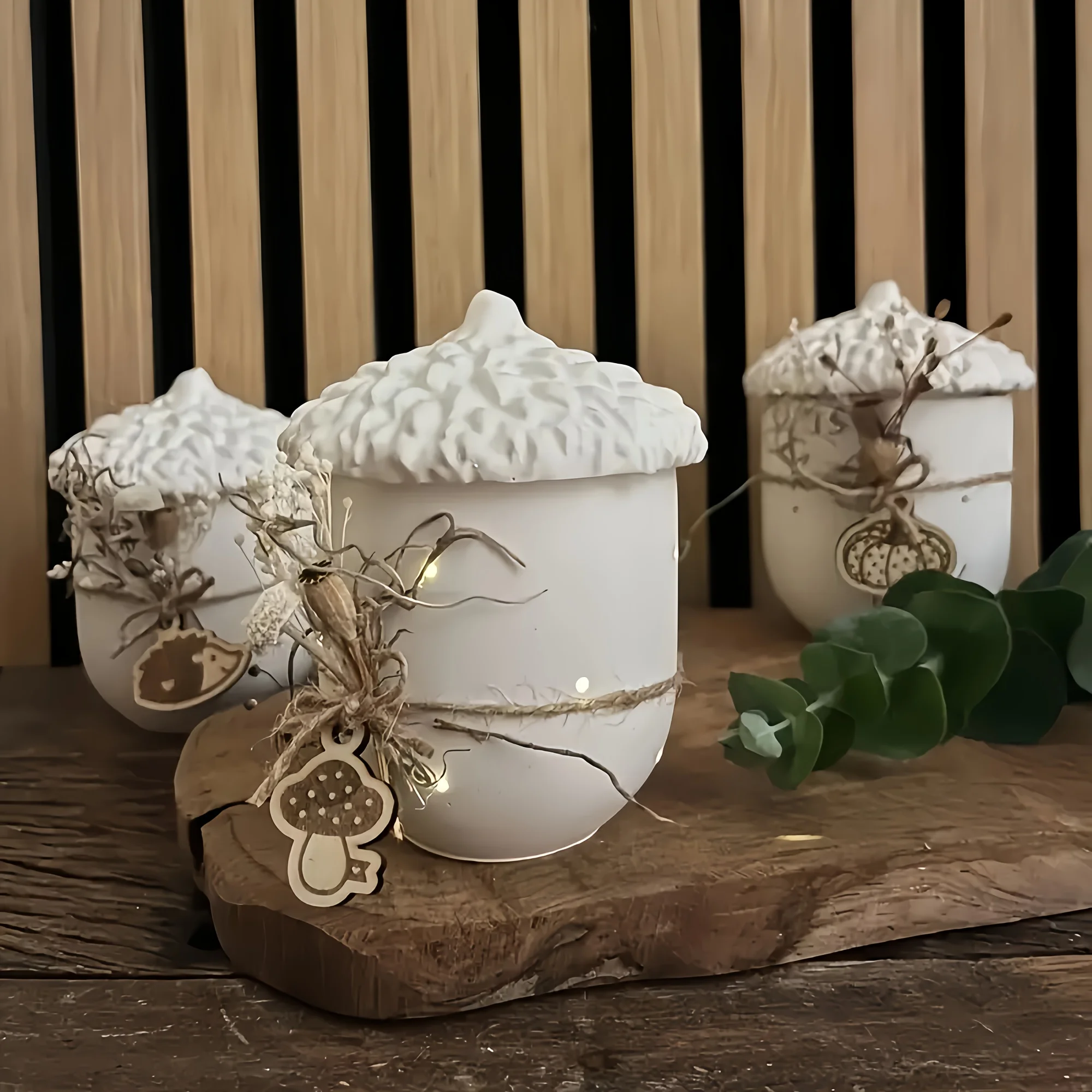 1pc Acorn and Pinecone Jar Silicone Mold, for Plaster, Clay Storage Bottle and Jewelry Container Making view 4
