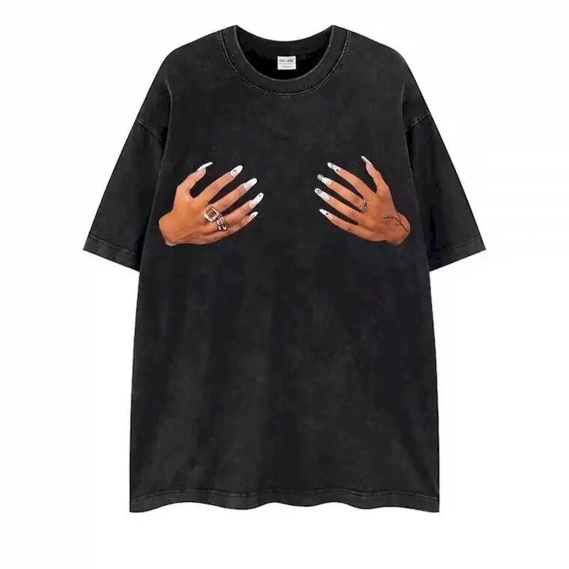 Oversized T-shirts Women Men Street Return Rate 100% Original T Shirt Ins Trendy Top Short Sleeve Hip Hop Retro Tshirt Summer