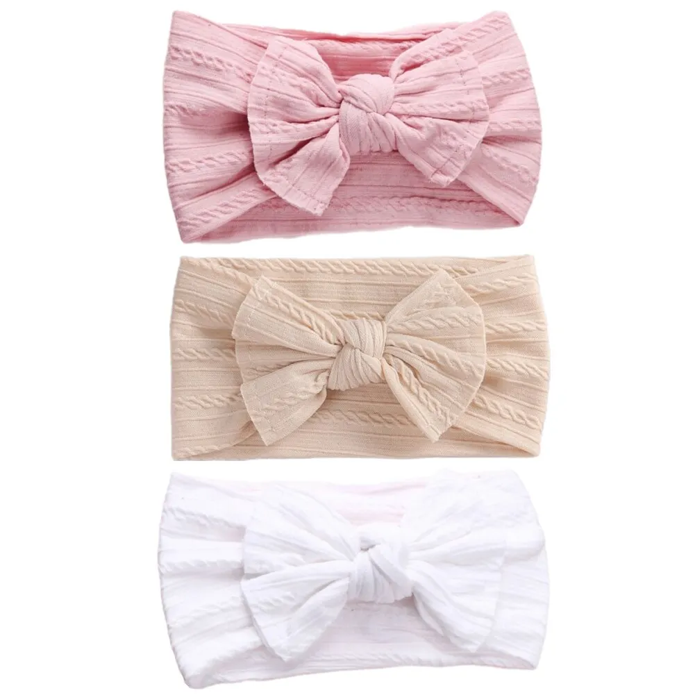 3 Pçs/set Cute Bowknot Bebê Headband Turbante Soft Elastic Baby Girls Hairband Newborn Hair Band Headdress Kids Hair Accessories