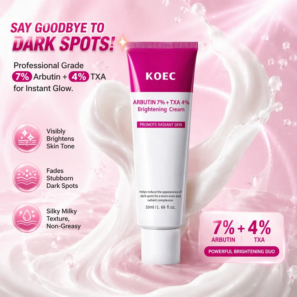 Arbutin 7% TXA 4% Brightening Face Cream Dark Spot Corrector Moisturizer Radiant Even Skin Tone 50ml