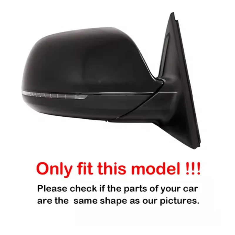 

Car Rear View Mirror Cover Side Mirror Housing For Q5 SQ5 8R 2009-2017 Q7 4L 2010-2015 Bright Black