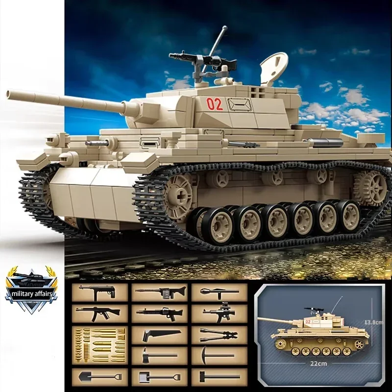 

Germany Series Tank III L WW2 Military Series Tank Building Blocks Bricks Model Set for Kids Educational Toys Christmas Gifts