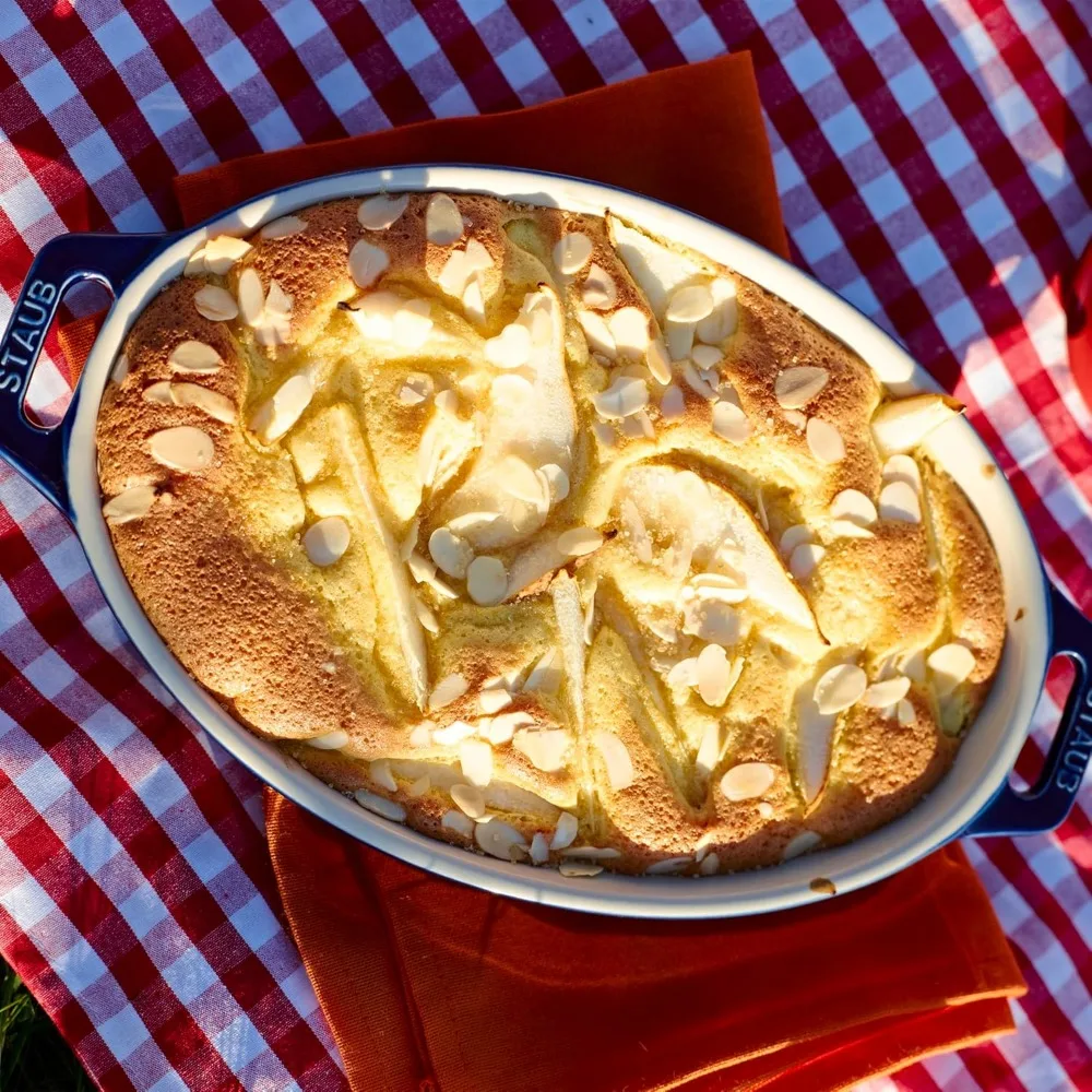 طقم أطباق خبز بيضاوية من السيراميك باللون الأزرق الداكن، قطعتان