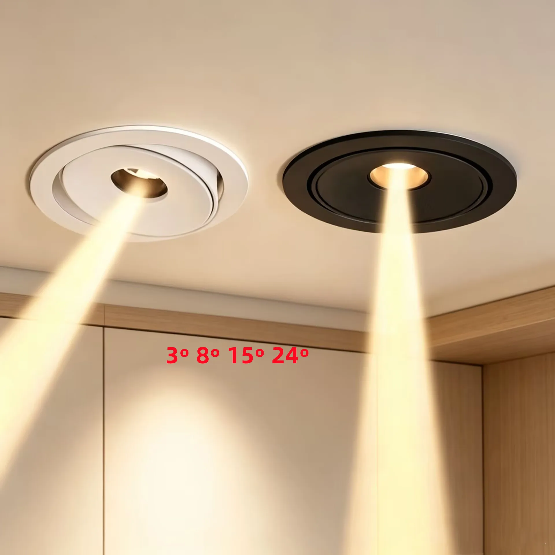 Led Spotlights Ultra Thin Small Beam Angle Spot Light Embedded 3/8/15Degree Ceiling Foco For Home Picture Art Museum 5W7W9W12W