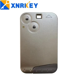 XNRKEY 2 Button Remote Card Shell for Renault Laguna Card Key Shell Case with Grey/Green Blade