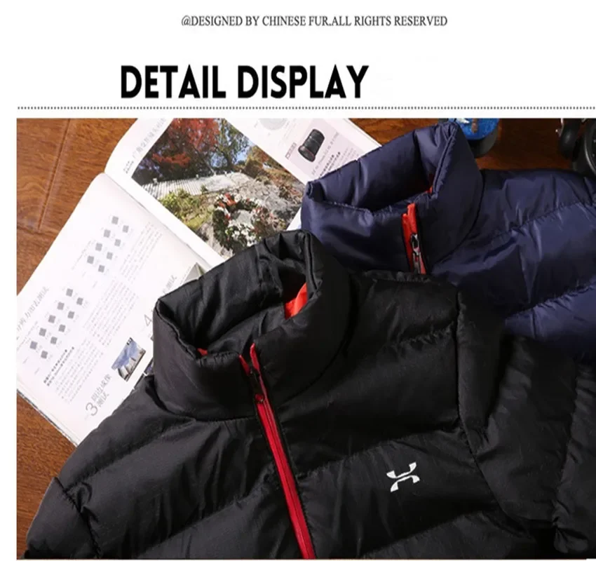 Winter jacket Men's standing collar warm down jacket Street fashion casual brand Outer Men's parka