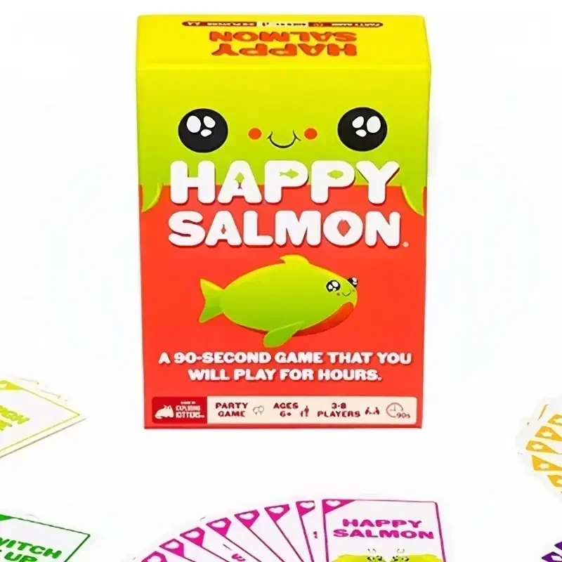 Happy Salmon by Exploding Kittens - Card Games for Adults Teens and Kids - Fun Family Games (English version)