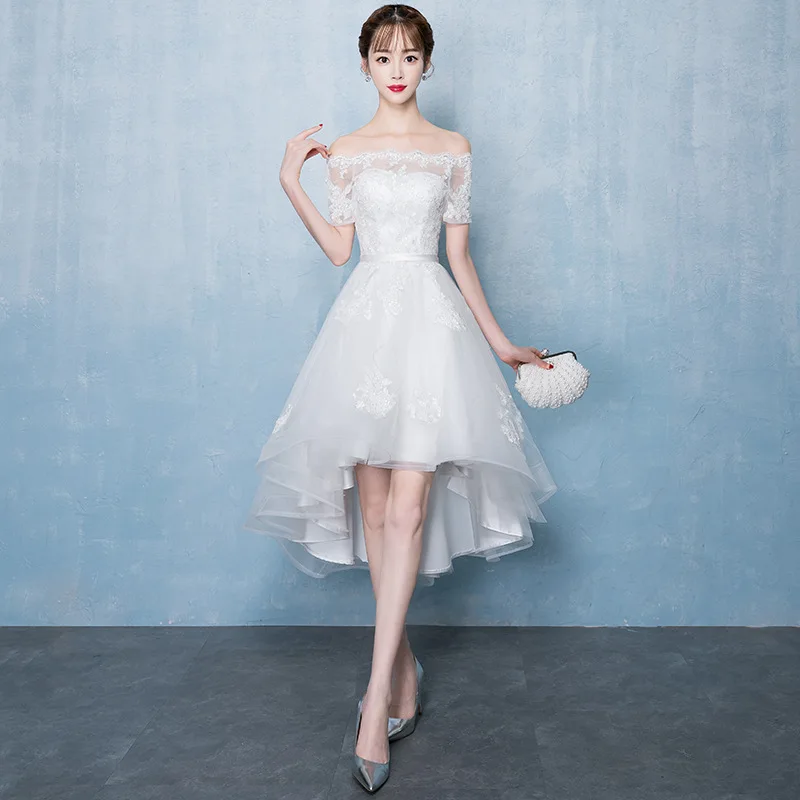 

Annual Party Evening Women 2024 New Style White Bridesmaid Banquet Temperament Niche High-End Adult Dress