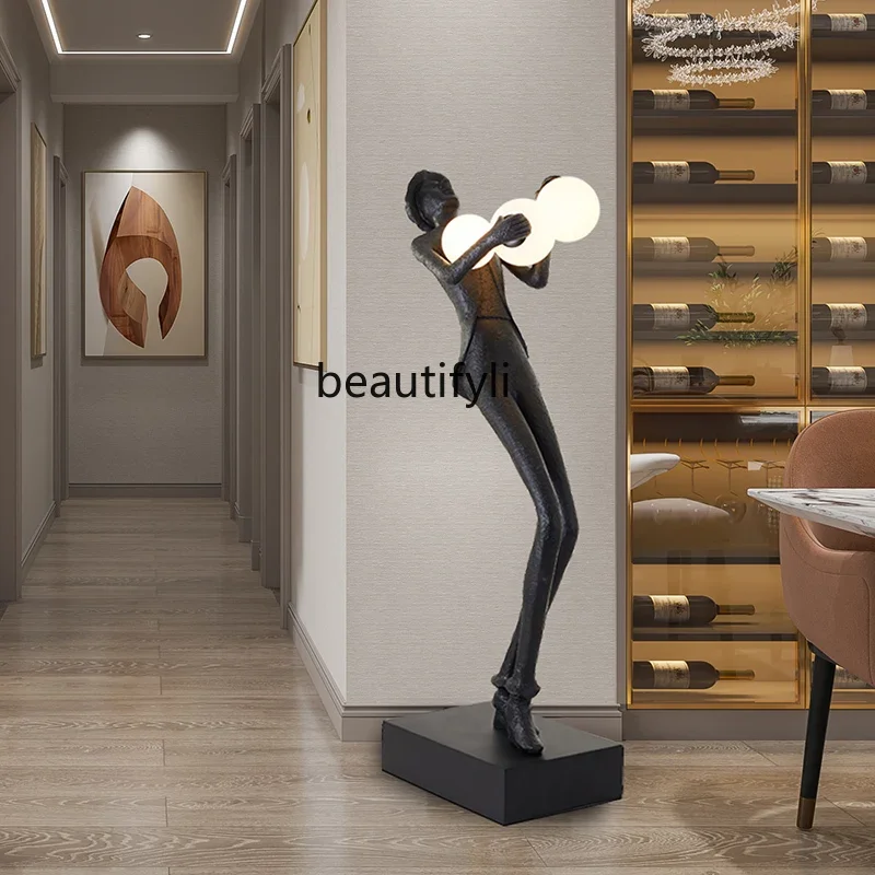 

Customized Abstract Figure Sculpture Floor Big Decorations Home Villa Light Luxury Floor Lamp Hotel Fiberglass Art Decoration