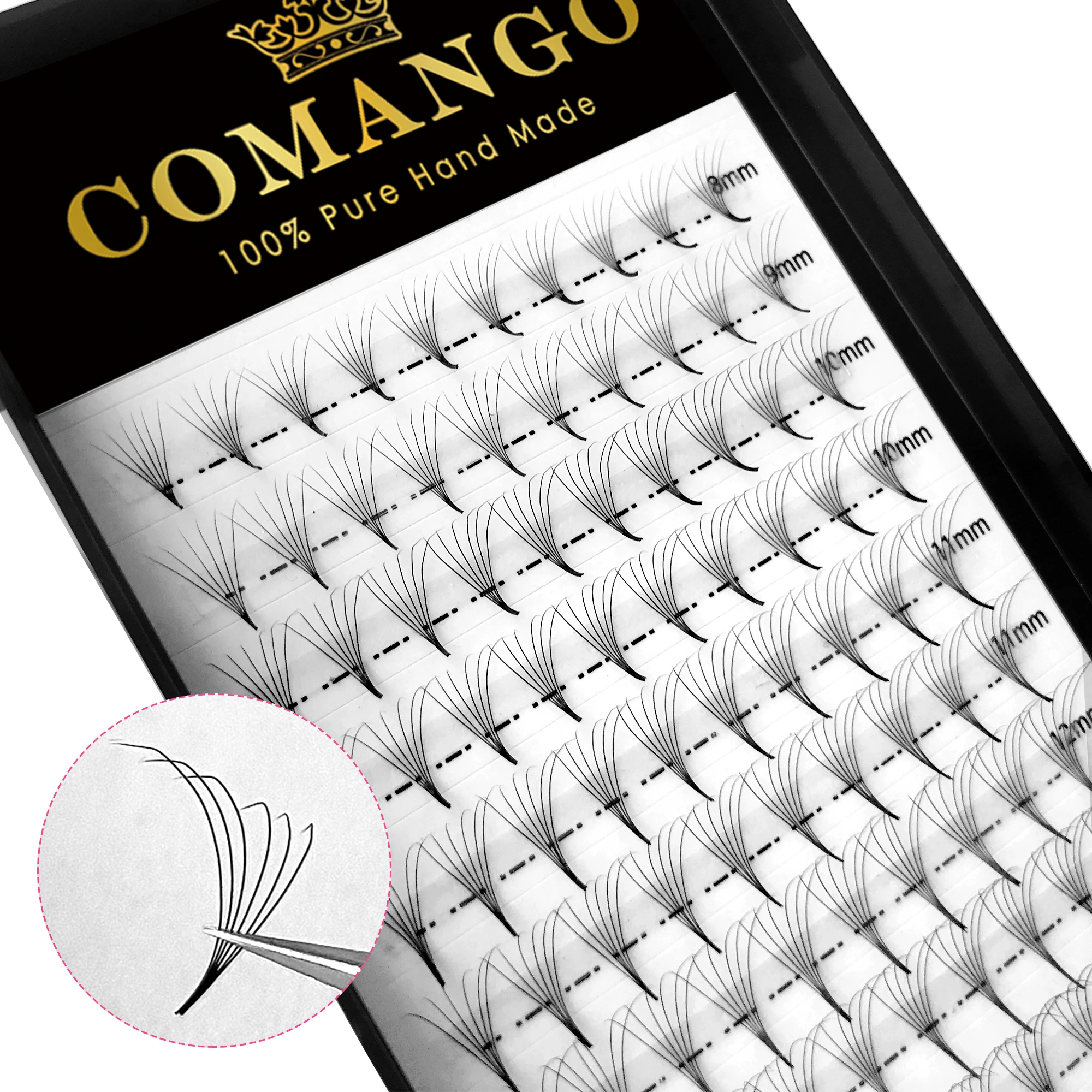 CoMango Wholesale 3-16D Pointy Base Premade Fans C/D Volume Lash Extensions Super Soft Natural Cashmere Korean False Mink Lashes