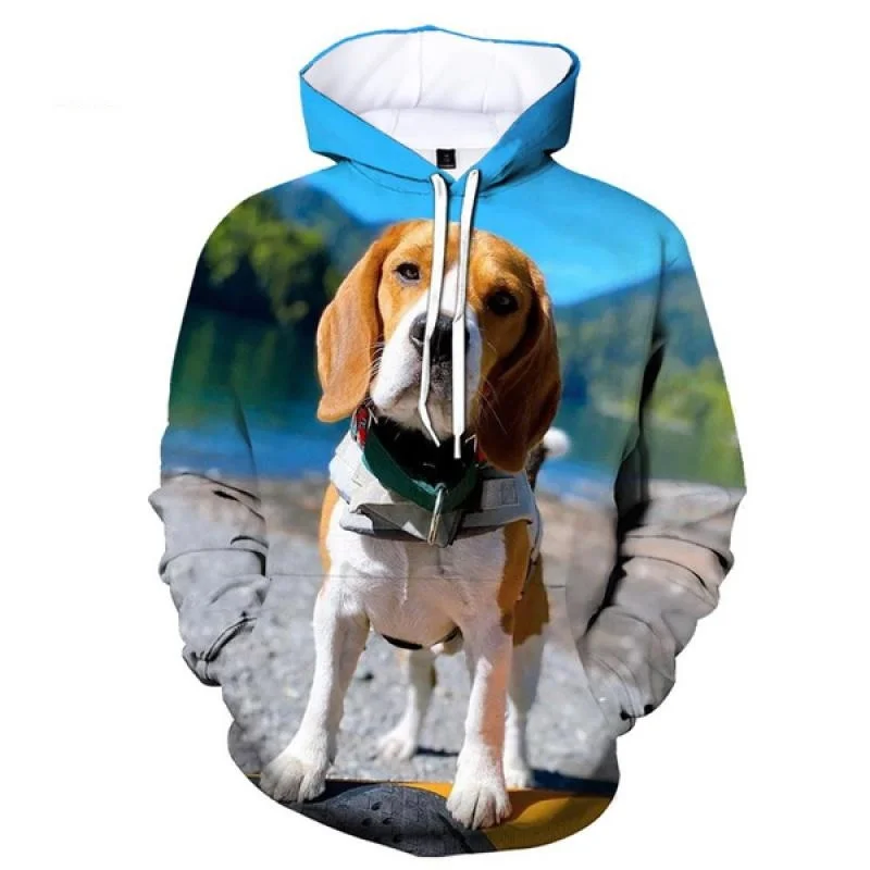 Animal Dog Beagle 3d Print Hoodies For Men Funny Sweatshirt Casual Long-sleeved Pullovers Cool Street Autumn Spring Hoodie