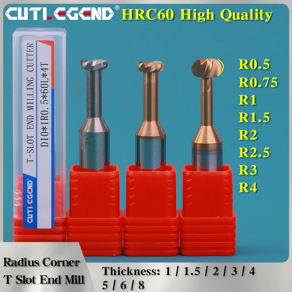 

Radius Corner T Slot End Mill CNC Carbide Cutter Concave Arc Machining Aluminum Steel Tools 3mm 4mm 6mm-20mm R0.5 R1 R1.5 R2