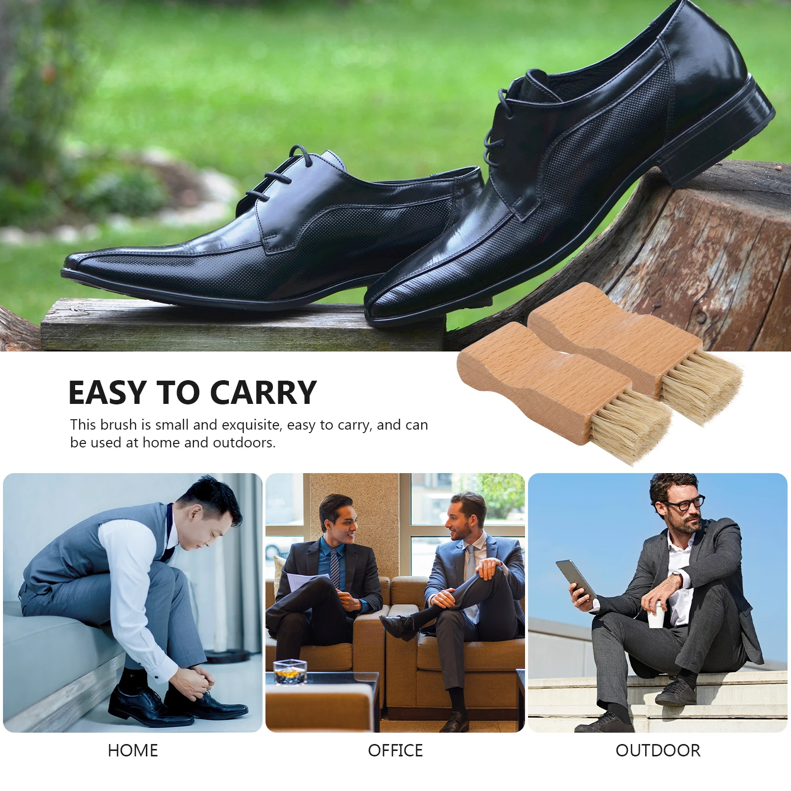 

2pcs Shoe Brush Wood Shoes Cleaner Multipurpose Shoe Care Brush Sports Seam Brushes Mini Stitched Shoes Cleaning Supply