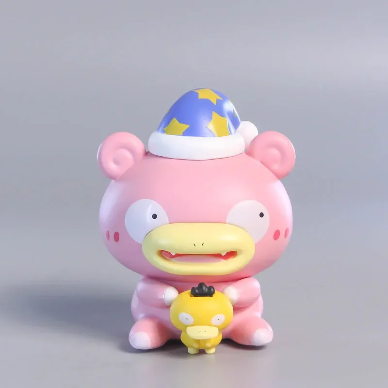 GK Summer Psyduck Figure Doll Pokémon Toy Slowpoke Pajamas Cute Funny Hand Puppet Anime Car Ornament Model Girls Gift Doll