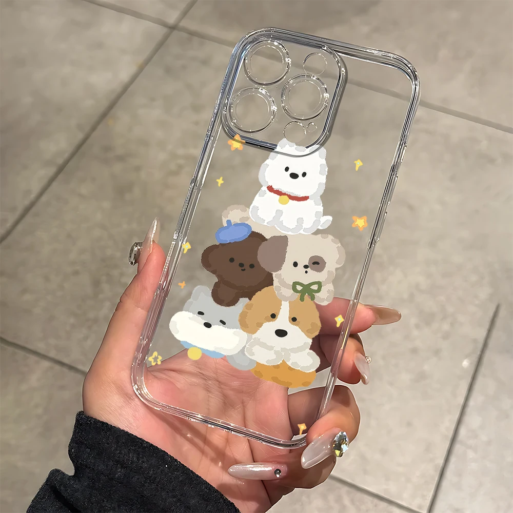 Soft and cute layering Silicone Phone Case for iPhone 17 16 15 14 13 12 11 Pro Xs Max Air Mini 7 8 6 6s Plus SE 2020 2022 Cover