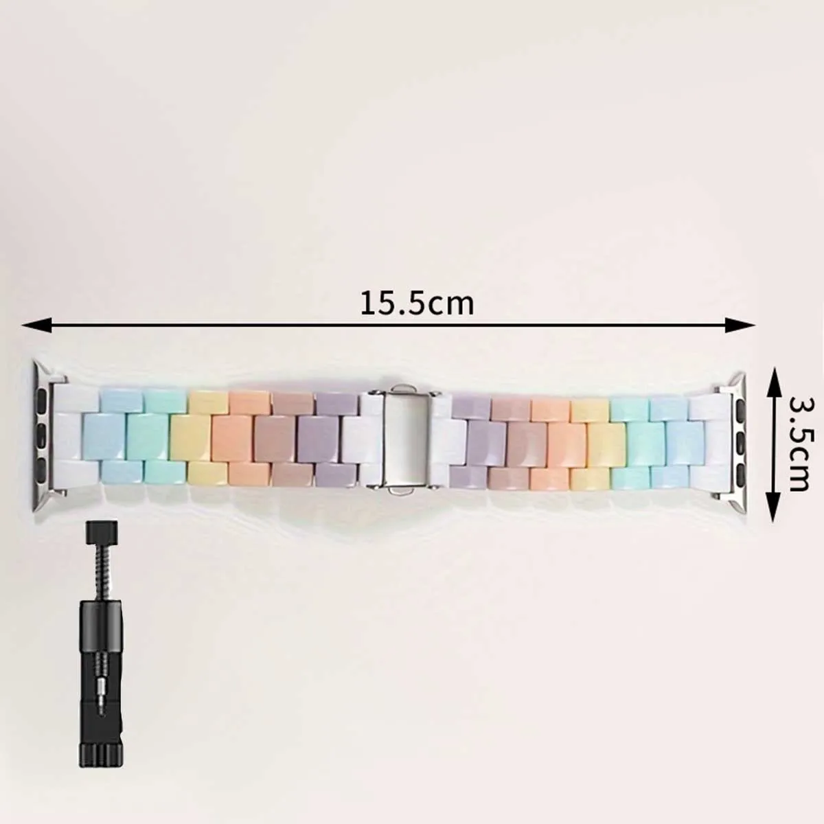 Candy Colored Resin Strap for Apple Watch 49mm 45mm 44mm 42mm 41mm 40mm 38mm Compatible with iWatch Series 9 8 7 se 6 5 3 Ultra