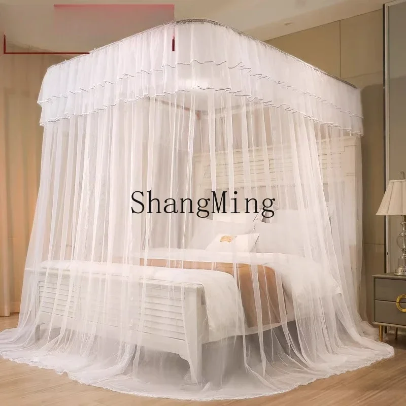 ZYYu type mosquito net three-door slide rail mosquito-proof household light luxury mantle floor guide rail mosquito net