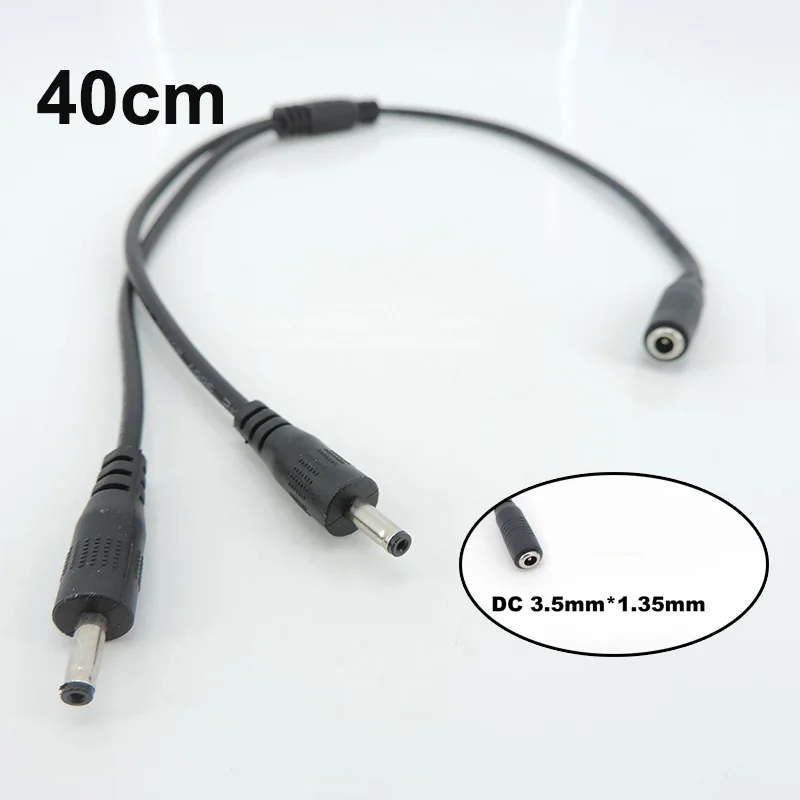 

DC 3.5*1.35mm Power Connector Y Splitter Cable Male to 2 Female Way Extension Jack Plug Charging Wire for CCTV Camera Router K5