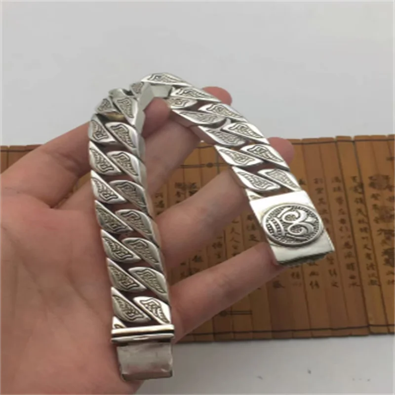 

Little Fairy/China Old Tibetan Silver Color Ward Off Evil Spirits and Versatile Fashion Bracelet Men Women Jewelry Couple Gift