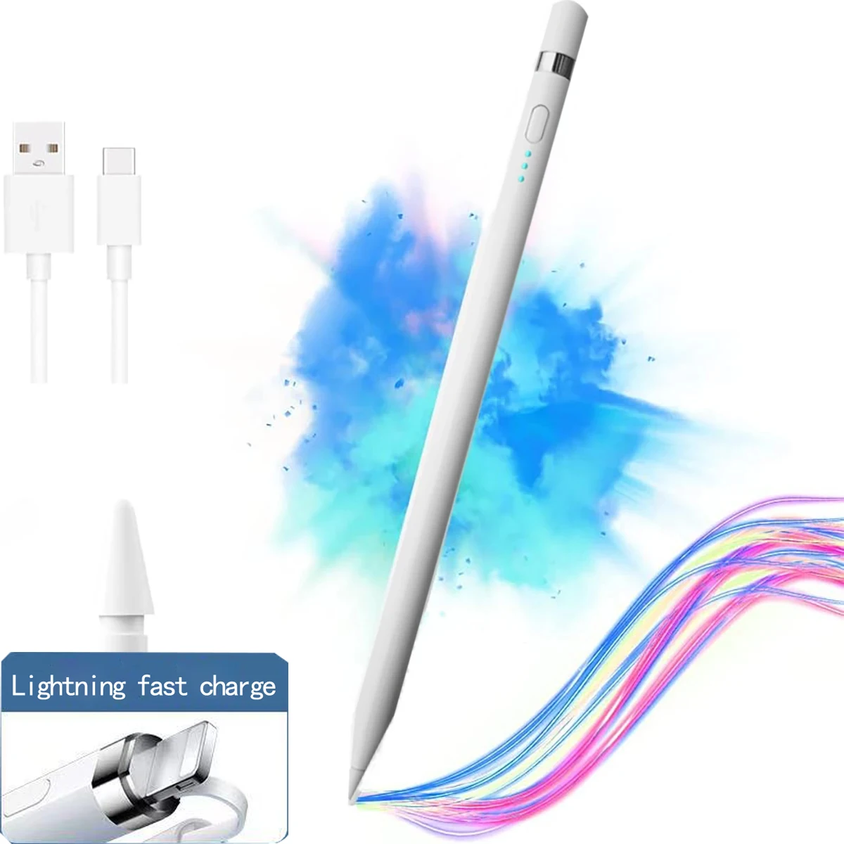 Stylus Pen for iPad 2018-2025, 2X Fast Chargel, Pixel-Perfect Precision, Palm Rejection Tilt Sensitivity, Compatible with iPad 6