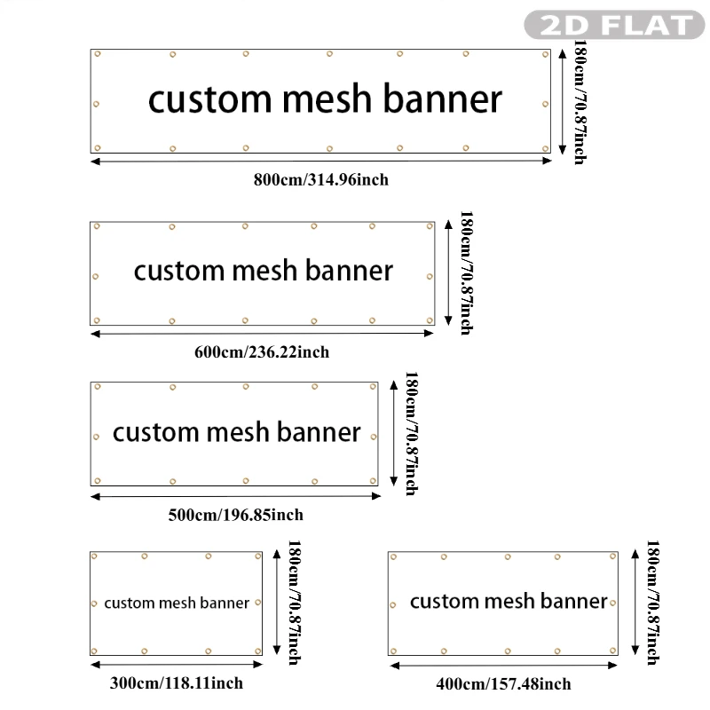 2D FLAT 1PC Custom Mesh Banner, Durable Windproof Full-Color Printed Flag, for Events, School Sports Days, Parties,Outdoor Ads.