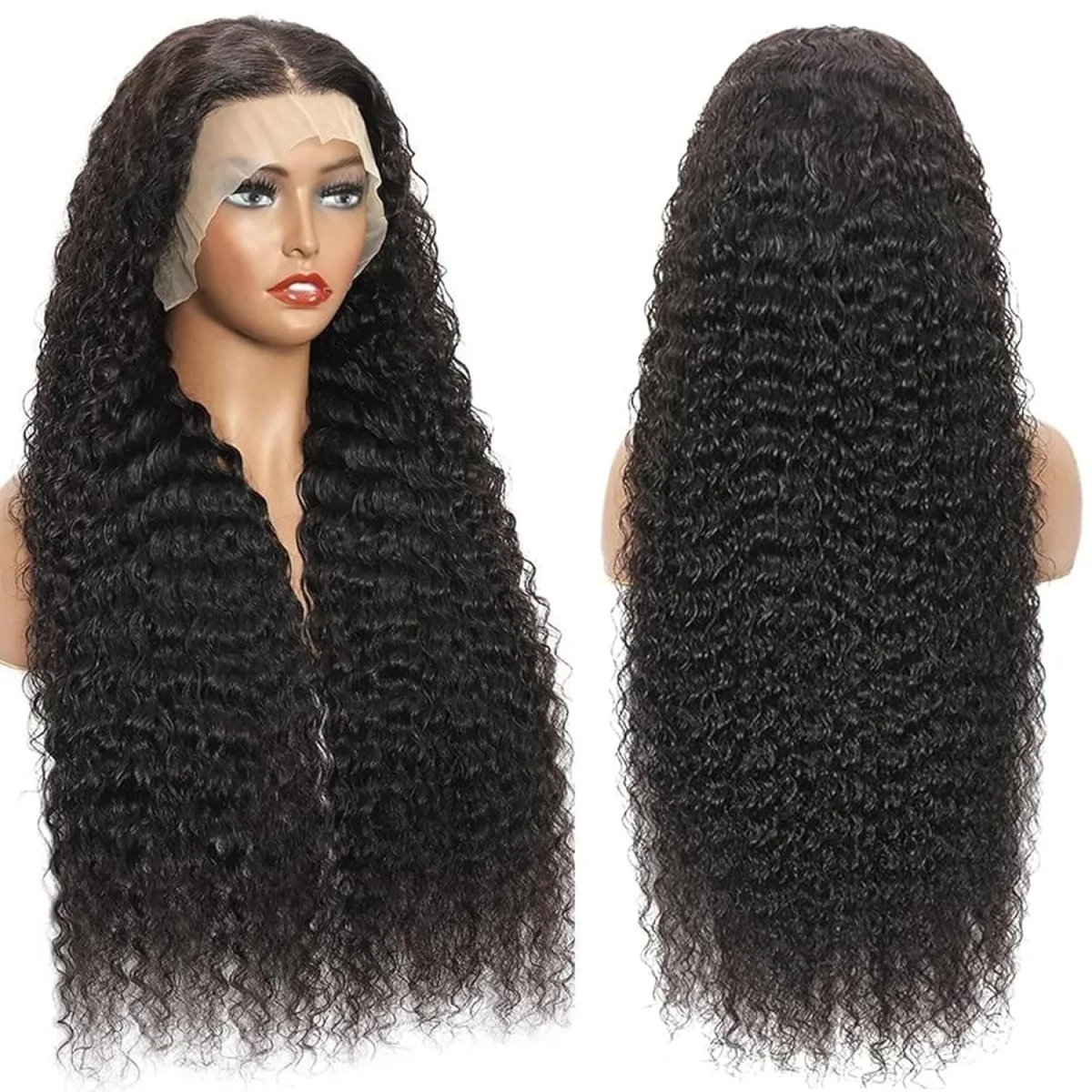 200% Dichte Jerry Curly 13x6 Echthaarperücken 13*4 HD Lace Front Echthaarperücken für schwarze Frauen Brasilianische Lockenperücken Naturfarbe