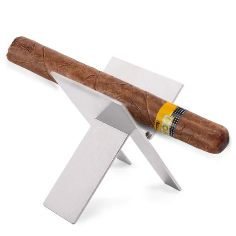 1PC Stainless Steel Foldable Cigar Holder Stand Cigarette Rack Display Bracket Smoking Utensil Accessory for Cohiba Cigars