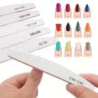 1/3/5/10Pcs Professional Nail File 80/100/150/180/240 Sandpaper Strong Thick Sanding Half Moon Lime nail accessories and Tools 3