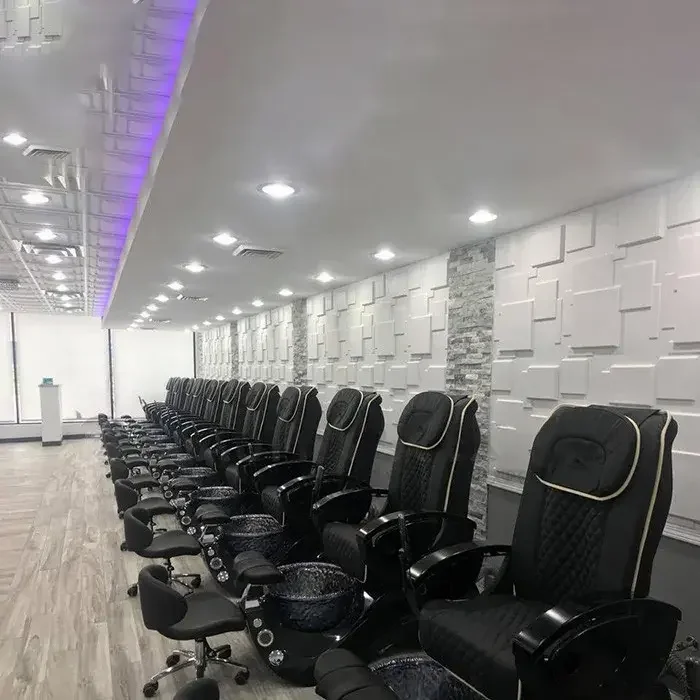 เก้าอี้นวดเท้าสปาสำหรับร้านเสริมสวย พร้อมอ่างไฟเบอร์กลาสและไฟ LED สีสันสดใส