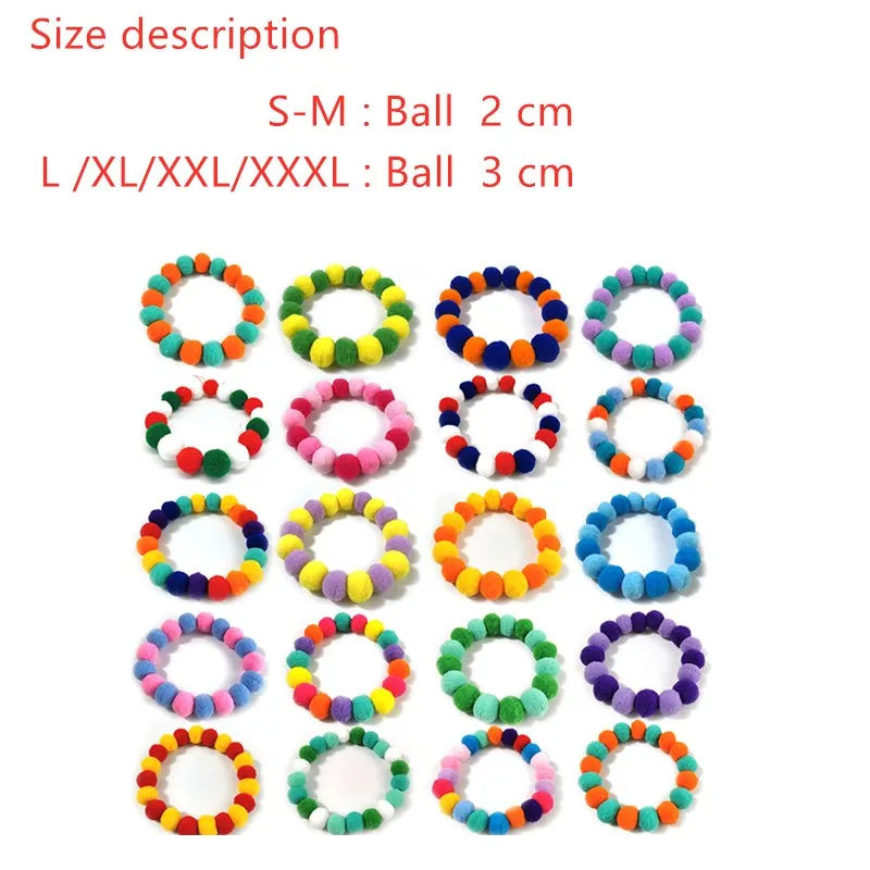 30pcs Pet Dog Ball Collar BowTies Colorful Collar Style Ball Necklace Dog Cat Bowties Neckties Pet Grooming Accessories