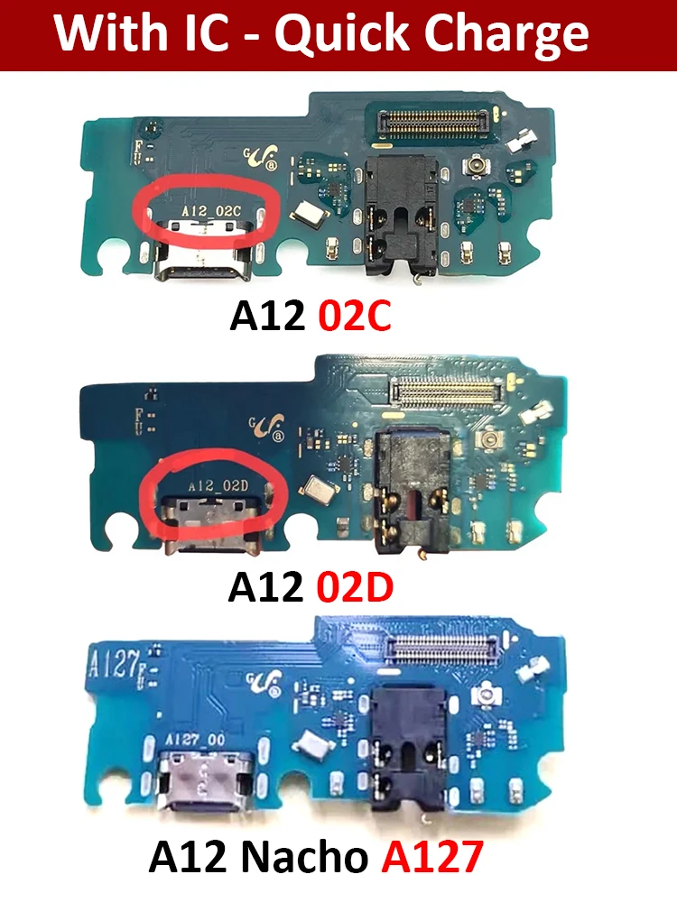 For Samsung A12 A125 A127 USB Charging Port Mic Microphone Dock Connector Board Flex Cable Repair Parts