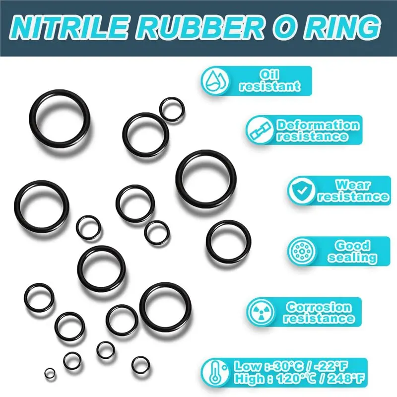 【CHRISTMAS 】SAE O Ring Kit 1008 Pcs- Nitrile 70A Rubber Seals 32 Sizes Inch O Rings Set With 4 Pieces O Ring Remover Tools