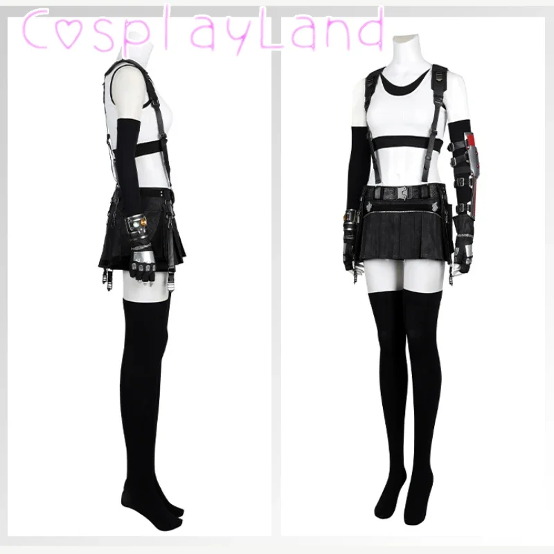 Disfraz de juego Final FF7 Remake Tifa Lockhart, traje de Cosplay, Carnaval de Halloween, ropa Sexy, chaleco, falda, traje de cómic Con, tamaño personalizado