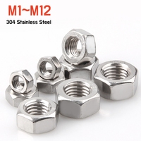 5~100pcs Metric Mini Hex Hexagon Nut 304 Stainless Steel M1 M1.2 M1.4 M1.6 M2 M2.5 M2.6 M3 M4 M5 M6 M8 M10 M12  for Screw Bolt